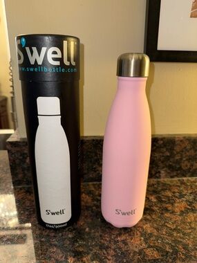 S'well Pink Topaz Insulated Stainless Steel Bottle with Silver Cap